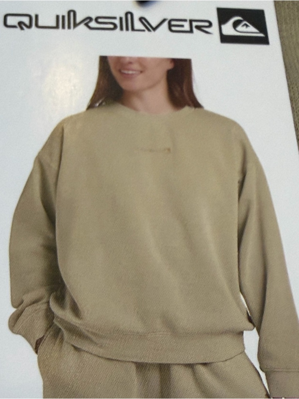 QUICKSILVER SWEATSHIRT TAN size MEDIUM